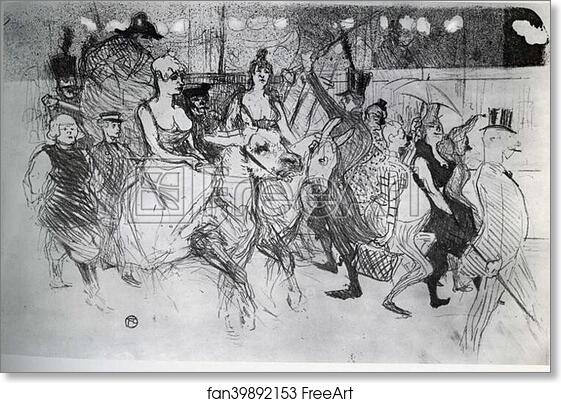 Free art print of Gala at the Moulin Rouge by Henri De Toulouse-Lautrec