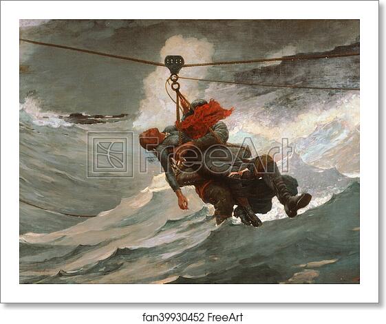 Free art print of The Life Line by Winslow Homer