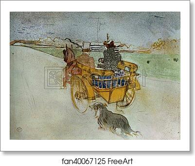 Free art print of La Charrette Anglaise / The English Dog-Cart, or La Portie de Canpagne by Henri De Toulouse-Lautrec
