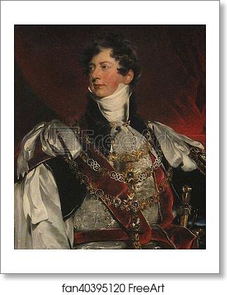 Free art print of The Prince Regent in Garter Robes. Detail by Sir Thomas Lawrence