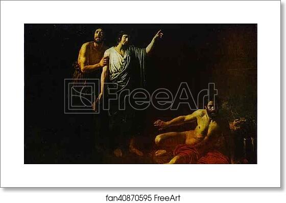 Free art print of Joseph Interprets the Butler's and the Baker's Dreams in a Prison by Alexander Ivanov
