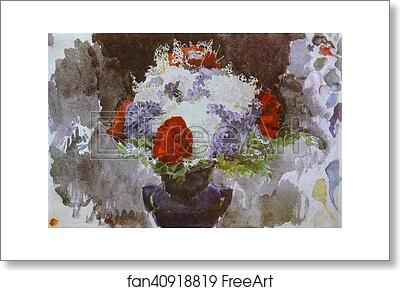 Free art print of Flowers in a Blue Vase by Mikhail Vrubel