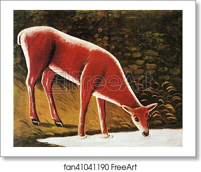 Free art print of Roe Deer by a Creek by Niko Pirosmani