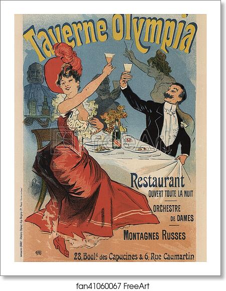 Free art print of Taverne Olympia by Jules Chéret Free art print of Taverne Olympia by Jules Chéret