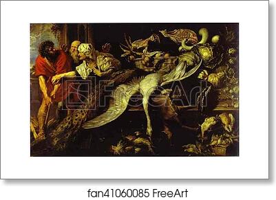 Free art print of Philomenes Recognized by the Old Woman by Frans Snyders