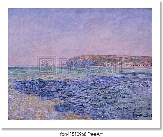 Free art print of Shadows on the Sea. The Cliffs at Pourville by Claude Monet