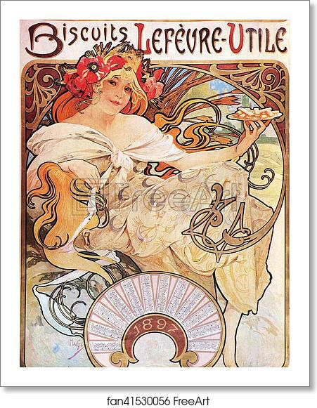 Free art print of Biscuits Lefevre-Utile 1897 by Alphonse Mucha Free art print of Biscuits Lefevre-Utile 1897 by Alphonse Mucha