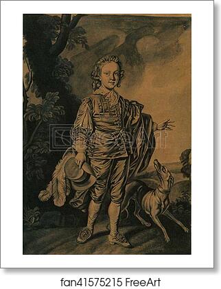 Free art print of Boy with Plumed Hat and Greyhound by Joseph Wright Of Derby