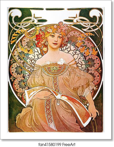 Free art print of Daydream by Alphonse Mucha