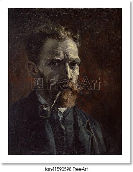 Free art print of Self-portrait with pipe by Vincent Van Gogh Free art print of Self-portrait with pipe by Vincent Van Gogh