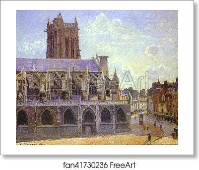 Free art print of The Church of St. Jacques at Dieppe by Camille Pissarro