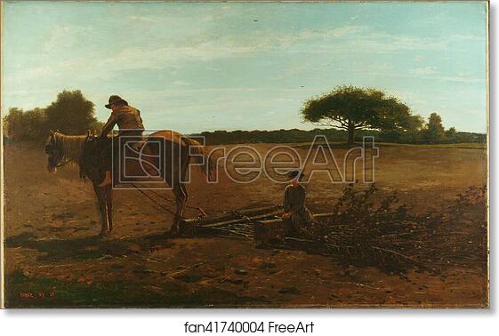 Free art print of The Brush Harrow / Harrowing, Spring Time by Winslow Homer