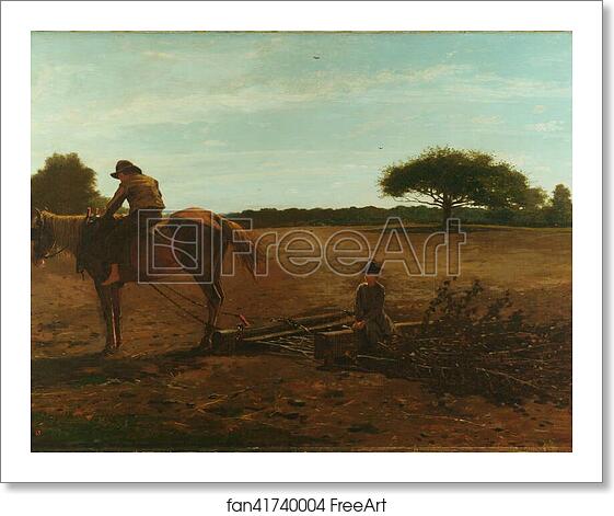 Free art print of The Brush Harrow / Harrowing, Spring Time by Winslow Homer