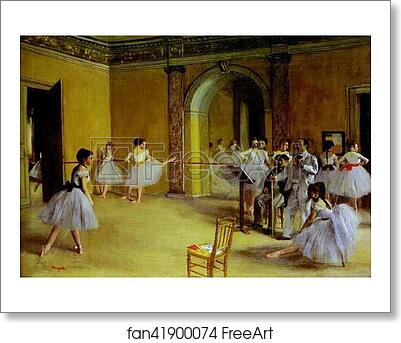 Free art print of Ballet Rehearsal on the Set by Edgar Degas