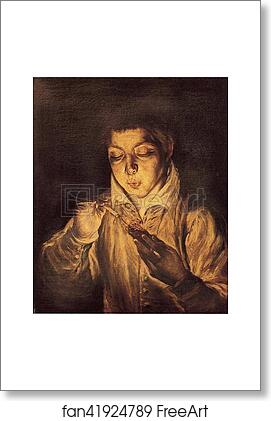 Free art print of Boy Lighting a Candle (Boy Blowing on an Ember) by El Greco