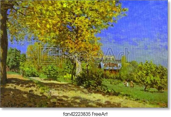 Free art print of Landscape at Louveciennes by Alfred Sisley