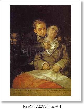 Free art print of Self-Portrait with Dr. Arrieta by Francisco De Goya Y Lucientes