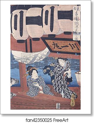 Free art print of Enjoying the fireworks and the cool of the evening at Ryogoku bridge in the Eastern Capital by Utagawa Hiroshige Free art print of Enjoying the fireworks and the cool of the evening at Ryogoku bridge in the Eastern Capital by Utagawa Hiroshige