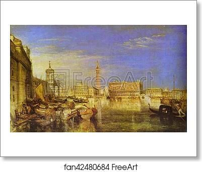 Free art print of Bridge of Sighs, Ducal Palace and Custom-House, Venice: Canaletti Painting by Joseph Mallord William Turner