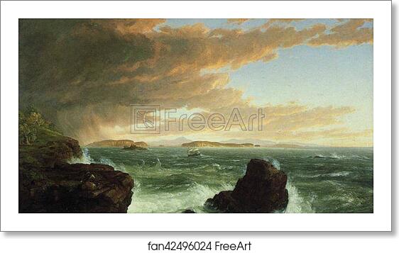 Free art print of View Across Frenchman's Bay from Mount Desert Island, After Squall by Thomas Cole Free art print of View Across Frenchman's Bay from Mount Desert Island, After Squall by Thomas Cole