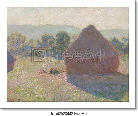 Free art print of Meules, milieu du jour [Haystacks, midday] by Claude Monet