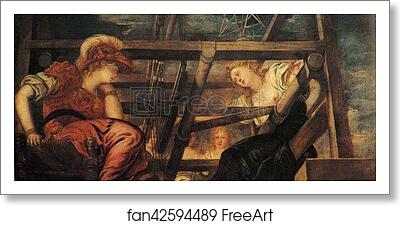 Free art print of Athena and Arachne by Jacopo Robusti, Called Tintoretto