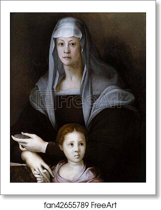 Free art print of Portrait of Maria Salviati with Giulia de' Medici by Jacopo Carrucci, Known As Pontormo