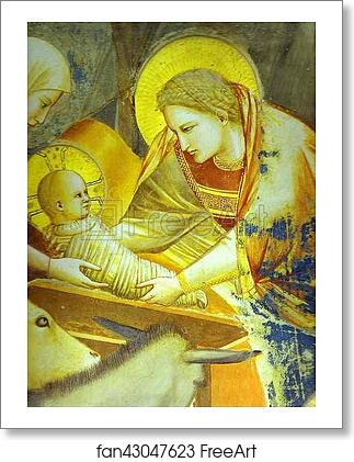 Free art print of The Nativity and Adoration of the Shepherds. Detail by Giotto