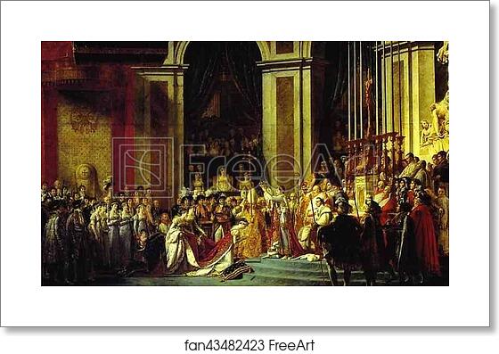 Free art print of Consecration of the Emperor Napoleon I and Coronation of the Empress Josephine in the Cathedral of Notre-Dame de Paris on 2 December 1804 by Jacques-Louis David