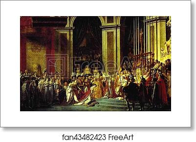 Free art print of Consecration of the Emperor Napoleon I and Coronation of the Empress Josephine in the Cathedral of Notre-Dame de Paris on 2 December 1804 by Jacques-Louis David