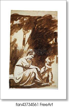 Free art print of Study of a Mother and Child by George Romney