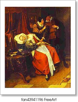 Free art print of Sick Woman and a Doctor by Jan Steen