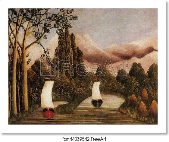 Free art print of The Banks of the Oise. / Bords de l'Oise by Henri Rousseau Free art print of The Banks of the Oise. / Bords de l'Oise by Henri Rousseau
