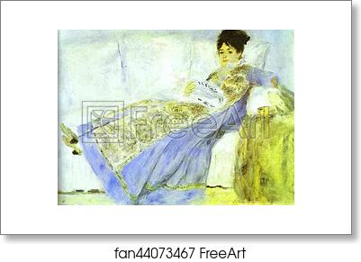 Free art print of Mme. Monet Reading "Le Figaro" by Pierre-Auguste Renoir