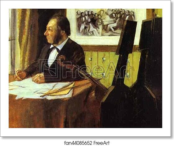 Free art print of Portrait of Louis-Marie Pilet, Violoncellist in the Orchestra of the Opera by Edgar Degas