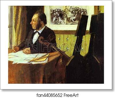 Free art print of Portrait of Louis-Marie Pilet, Violoncellist in the Orchestra of the Opera by Edgar Degas