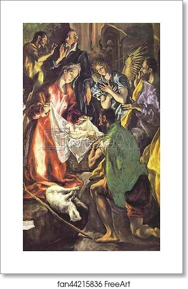 Free art print of The Adoration of the Shepherds. Detail by El Greco
