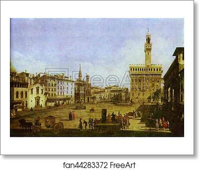 Free art print of Signoria Square in Florence by Bernardo Bellotto