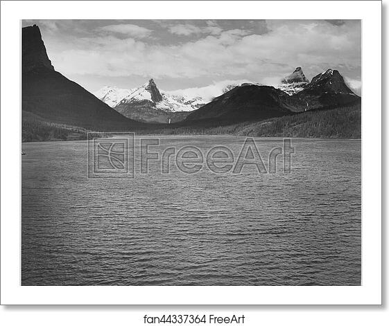 Free art print of Looking across toward snow-capped mountains, lake in foreground, "St. Mary's Lake, Glacier National Park," Montana. Photographs of National Parks and Monuments, compiled 1941 - 1942, documenting the period ca. 1933 - 1942. by Ansel Adams (1902-1984) Free art print of Looking across toward snow-capped mountains, lake in foreground, "St. Mary's Lake, Glacier National Park," Montana. Photographs of National Parks and Monuments, compiled 1941 - 1942, documenting the period ca. 1933 - 1942. by Ansel Adams (1902-1984)