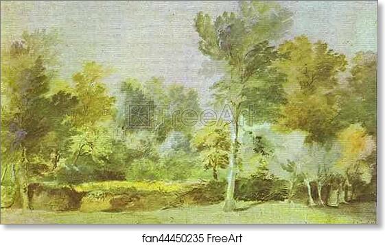Free art print of A Meadow, Surrounded by Trees by Sir Anthony Van Dyck