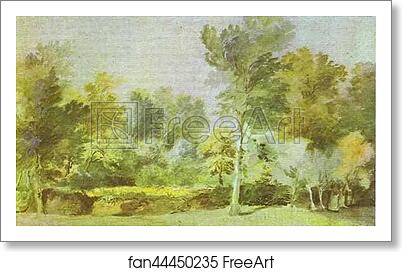 Free art print of A Meadow, Surrounded by Trees by Sir Anthony Van Dyck