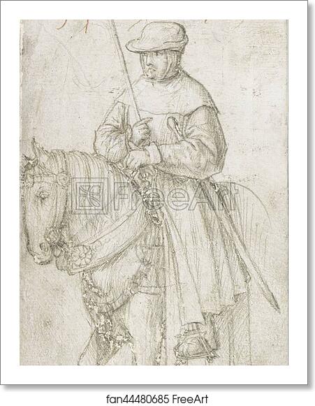 Free art print of Kaiser Maximilian I in travel dress on horseback by Hans Holbein The Elder Free art print of Kaiser Maximilian I in travel dress on horseback by Hans Holbein The Elder