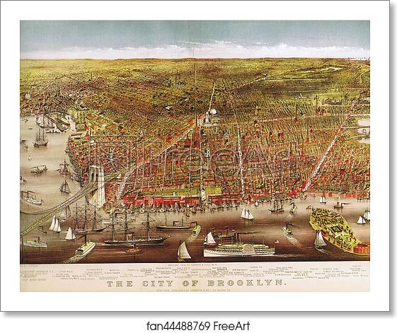 Free art print of View of Brooklyn, 1879 by Currier & Ives Free art print of View of Brooklyn, 1879 by Currier & Ives