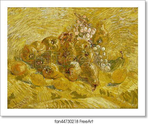 Free art print of Quinces, lemons, pears and grapes by Vincent Van Gogh Free art print of Quinces, lemons, pears and grapes by Vincent Van Gogh