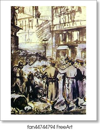 Free art print of The Barricade (Civil War) by Edouard Manet