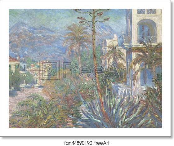 Free art print of Villas at Bordighera by Claude Monet