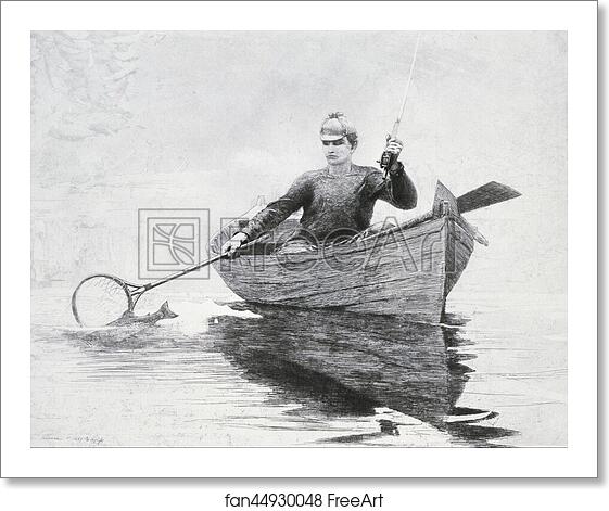 Free art print of Fly Fishing, Saranac Lake by Winslow Homer Free art print of Fly Fishing, Saranac Lake by Winslow Homer