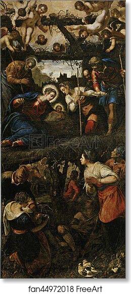Free art print of Adoration of the Shepherds by Jacopo Robusti, Called Tintoretto