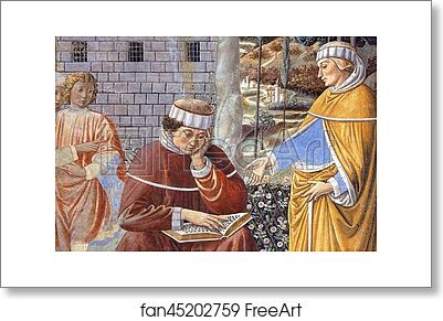 Free art print of St. Augustine Reading the Epistle of St. Paul. Detail by Benozzo Gozzoli