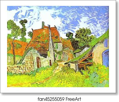Free art print of Village Street in Auvers. Auvers-sur-Oise by Vincent Van Gogh